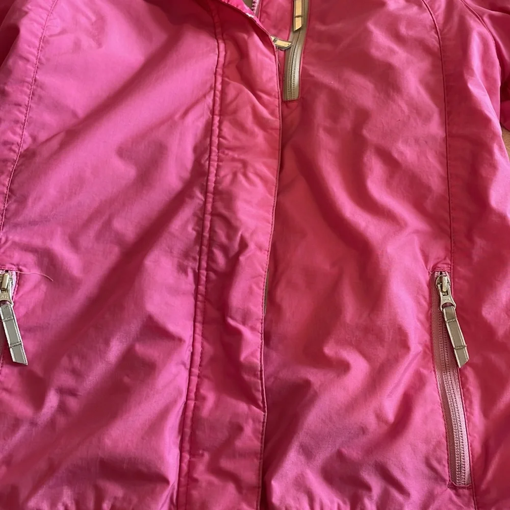 Lands End girls pink coat zipper. Parka. Large 14 - Picture 7 of 15